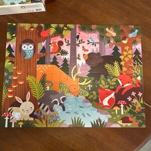 Petit Collage Floor Puzzle Enchanted Woodland 24 Pieces complete